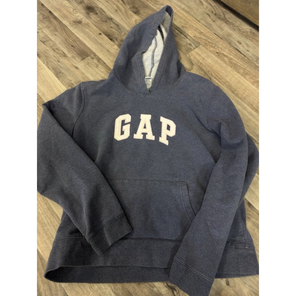 GAP Stretch Hoodie Blue with‎ Pink Logo Size Large